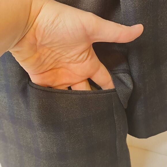 JF J. Ferrar Slim Fit Suit Jacket Sport Coat Gingham Pattern Dark‎ Gray/Blue Men - Picture 15 of 15